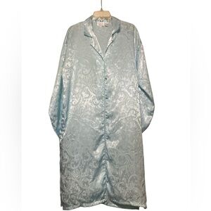 Elegant Light Blue Patterned Women's Robe